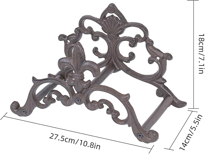 Cast Iron Garden Hose Holder, Wall Mount Hose Storage (Brown)