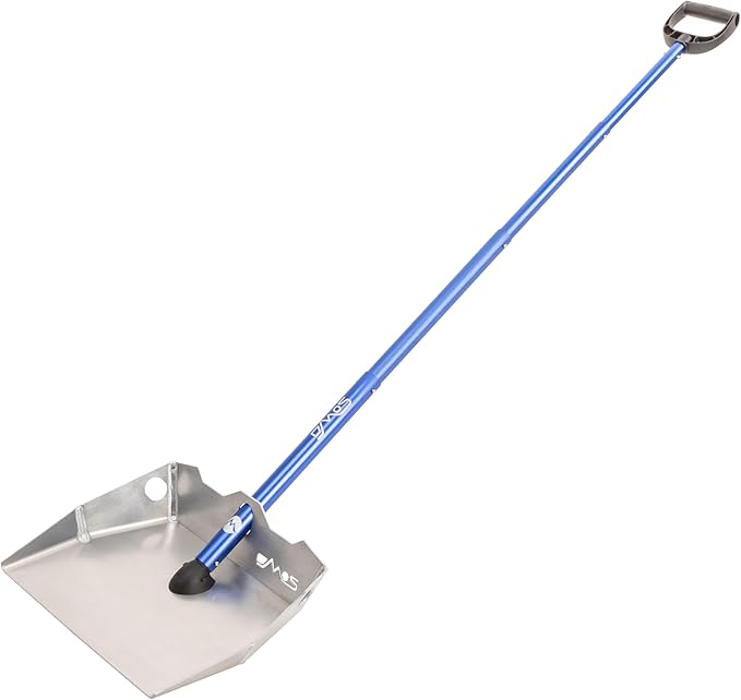 DMOS Alpha Shovel - Lightweight, Heavy-Duty Aluminum Snow Shovel with Extendable & Collapsible Handle for Sidewalks & Driveways - Blue