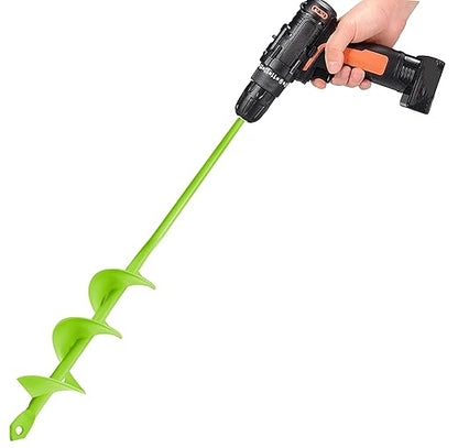 TCBWFY Auger Drill Bit for Planting 1.6x16.5inch Extended Length Garden Auger Spiral Drill Bit for Planting Bulbs Flowers,Post Hole Digger for 3/8”Hex Drill