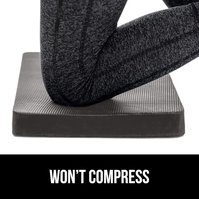 GORILLA GRIP Extra Thick Patent Pending Soft Foam Kneeling Pad, Supportive Large Cushion Knee Pads for Gardening, Baby Bath Time, Dirt and Water Resistant, Workout, Garden Supplies, 17.5x11, Charcoal