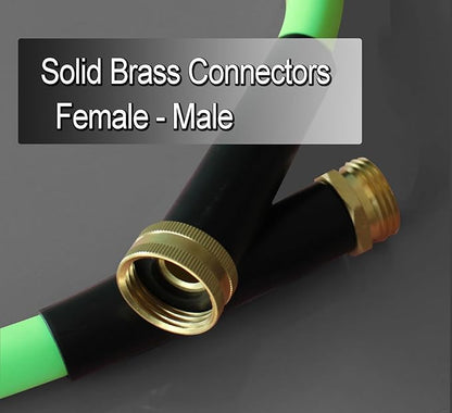 Atlantic Heavy Duty Garden Hose 2 ft x 5/8 Inch Green Color, Short Connection Leader Hose with Male-Female Connectors (2 Feet)