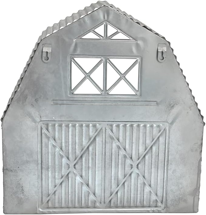 Vintage Rustic Metal Wall Plant Stand Decor Distressed Farmhouse Shaped Wall-Mounted Hanging Planter Holder for Indoor Outdoor Garden Patio Yard