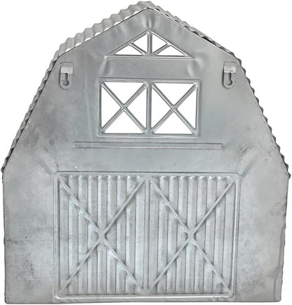 Vintage Rustic Metal Wall Plant Stand Decor Distressed Farmhouse Shaped Wall-Mounted Hanging Planter Holder for Indoor Outdoor Garden Patio Yard