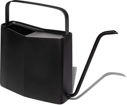 Modern Sprout Brass Finish Plant Watering Can - 3L Capacity - Long Spout Stainless Steel Vessel for Outdoor & Indoor Plants - Rust Resistant - Garden Accessory for Houseplants & Decorative Use (Black)