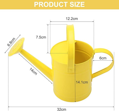 Finderomend Metal Watering Can 1.5L/51oz, Iron Art for Outdoor Plants, Yellow