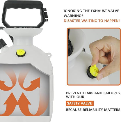 1 Gallon/3.78L Pressure Sprayer - Multi-Use Pump Mister for Garden, Lawn & Home with 2 Nozzles, Shoulder Strap & Gloves - Ideal as Weed, Plant & Water Sprayer