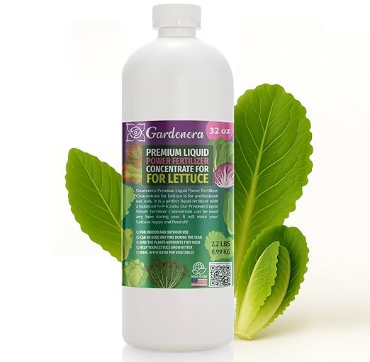 Liquid Power Lettuce Fertilizer - Premium Liquid Plant Food for Lettuce - Fast-Acting Concentrate for Growth, Strong Roots & High-Yield Harvest - 32 oz - Indoor & Outdoor Use