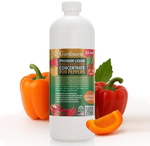 Liquid Power Pepper Fertilizer - Premium Liquid Plant Food for Peppers - Fast-Acting Concentrate for Growth, Strong Roots & High-Yield Harvest - 32 oz - Indoor & Outdoor Use