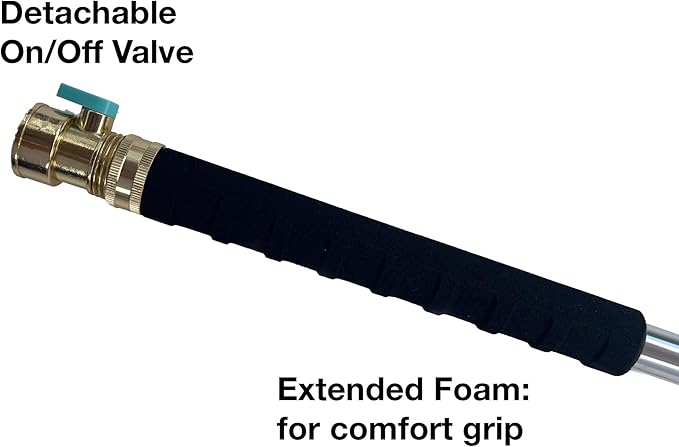 18 Inch Soft Rain Metal Watering Wand Featuring Gentle Spray 600007 with Comfort Grip and Shut off Valve by New England Garden Tools for Cleaning, Watering Plants & Yards, Washing Cars & Pets