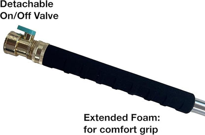 30 Inch Soft Rain Metal Watering Wand Featuring Gentle Spray 600003 with Comfort Grip and Shut off Valve by New England Garden Tools for Cleaning, Watering Plants & Yards, Washing Cars & Pets