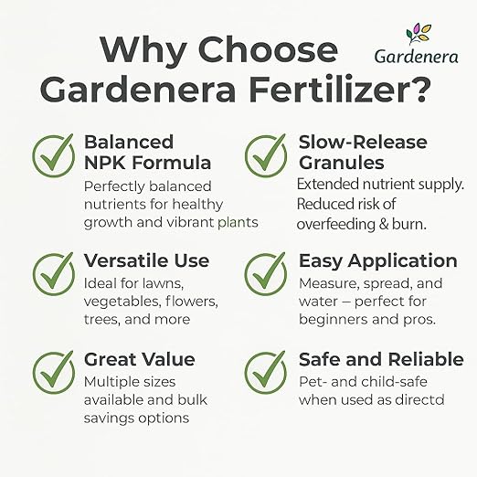 Gardenera 13-13-13 Slow Release Granular Fertilizer – All Purpose Plant Food 13 13 13 for Outdoor Grass, Vegetables, Roses, Flowers, Shrubs, Trees. Lawns, Gardens, Potted Plants (4 Quarts)
