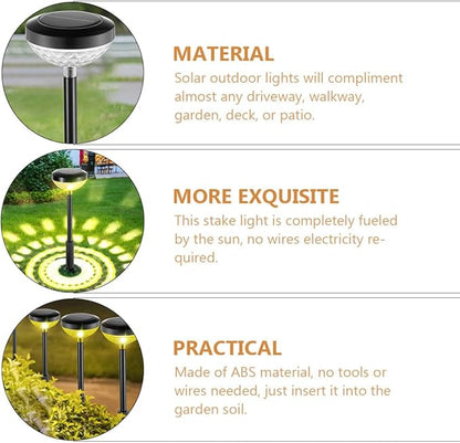 BESPORTBLE Solar Garden Stake Lights Outdoor Decorative Solar Pathway Lamps for Yard Patio Waterdrop Projection and Steady Breathing Mode