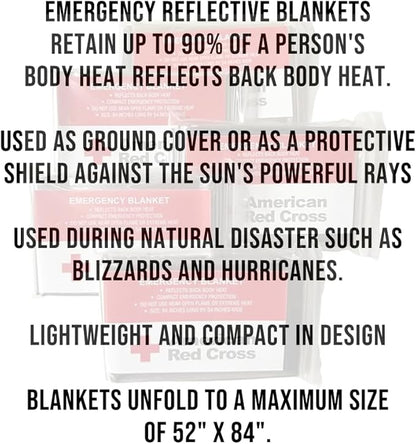 Officially Licensed Product Emergency Reflective Blankets, 5 Pack, Body Warmer Survival Blanket, 52” W x 84” L