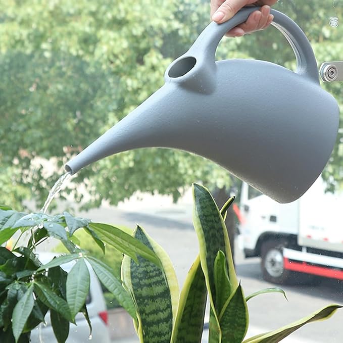 Plastic Watering Can for Plant Garden - 1/2 Gallon - Grey