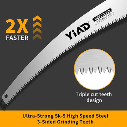 Hand Pruning Saw, 13" Curved Blade Handsaw, Hunting Saw Gardening Hand Tools Wood Working Tools, Tree Branch Cutter Wood with Hanging Scabbard for Tree Trimming Woodworking Hunting Camping