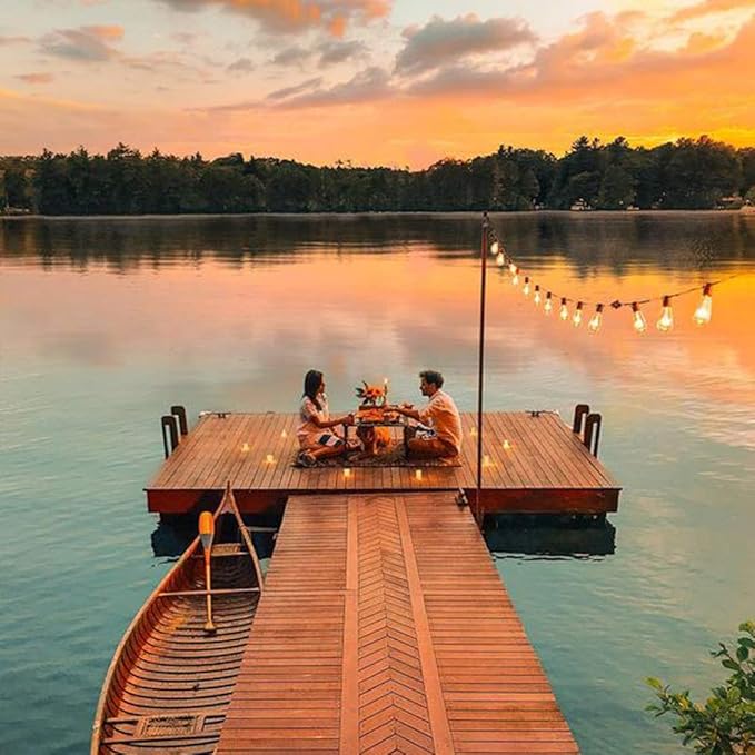 Outdoor String Lights 36ft with LED Filament Bulbs 30+2(Spare) Dimmable Shatterproof Waterproof, for Indoor/Outdoor Decoration and Lighting, Edison Vintage Style Warm 2200K