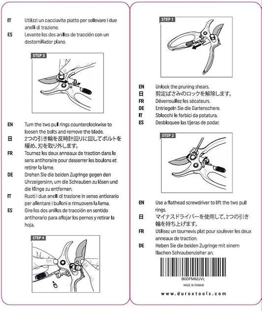 DUROX - Replacement Blade for DGR-01 Pruner. Spare blade for DUROX Gardening Shears, Garden Scissors, and Pruning Scissors. Extend the life of your DGR-01 pruners effortlessly