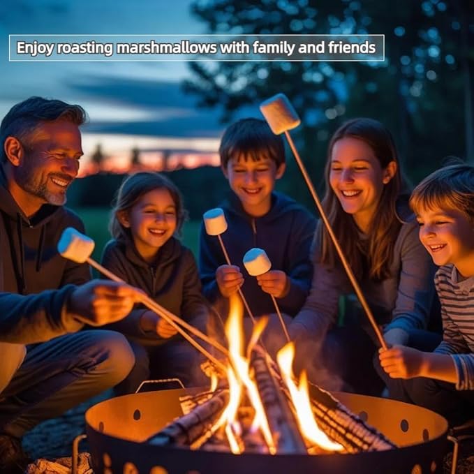 125 PCS 30-Inch Extra Thick 6.3mm Smores Sticks & Marshmallow Sticks for Fire Pit & Campfire – Heavy Duty Long Bamboo Skewers for Grilling, BBQ, Hot Dogs, Camping, and Plant Stakes – VESYMAN