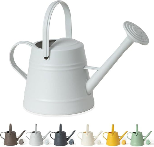 1 Gallon Watering Can for Plants, Watering Cans for Indoor&Outdoor Gardening, Water Can with Ergonomic Movable Handle (Gray)