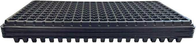 200 Cell Seedling Plastic Nursery Trays, 10 Pack, Thick Durable Germination Plug Trays, 2000 Cells Reusable Plant Propagation