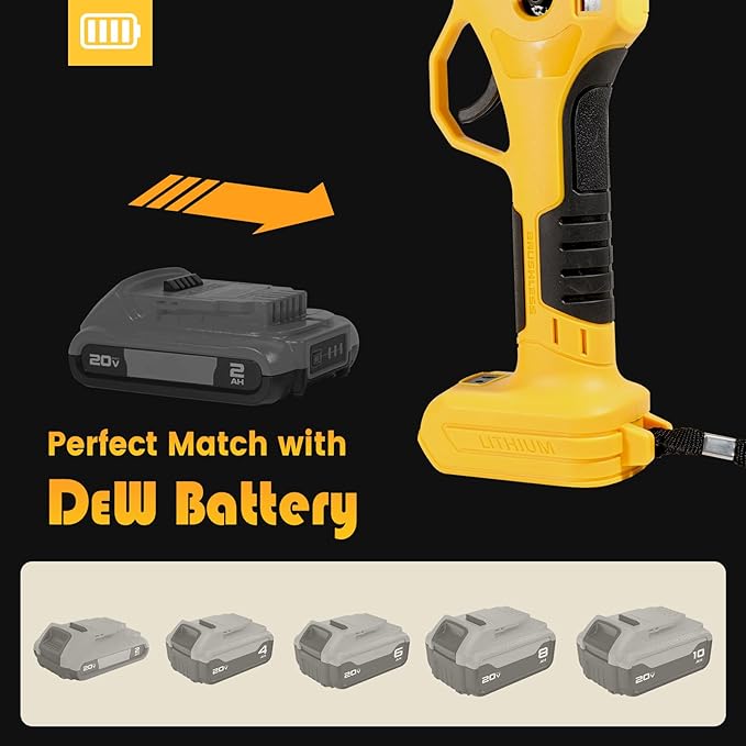 Brushless Electric Pruning Shears Compatible with DeWalt 20V Battery, Cordless Power Pruners for Gardening with LCD Display, 2 Adjustable Cutting, 1.2“ Electric Scissors for Tree Trimming (NO Battery)