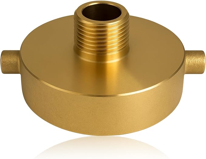 Fire Hydrant Hose Adapter 2-1/2" NST(NH) Female x 3/4" GHT Male Brass for Fire Hose or Pipes with Pin Lug Garden Hose Adapter