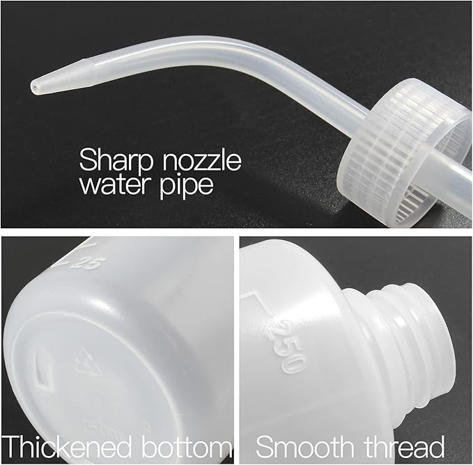 Piutouyar 2Pcs Plastic Wash Bottle 250ml Plant Squeeze Bottle, Wash Squirt Bottle, Succulent Watering Can for Indoor Plants Flower (8oz)