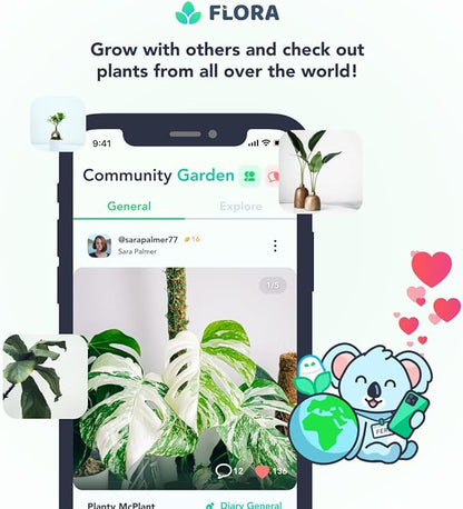 Flora Premium Plant Mister Spray Bottle Producing Gentle & Fine Mist for Precision Hydration, Dispersed Humidity & Moisture - Comes w App for Smart Plant Care (2 Packs)