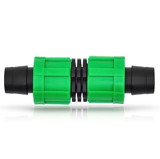 (50-Pack) Drip Irrigation Tubing Coupling - 1/2" Universal Perma Connector Barbed Locking Fitting - Fits All Brands 16-17mm Drip Tape & Tubing (50, Coupling)