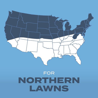 Scotts Turf Builder Grass Seed Kentucky Bluegrass Mix with Fertilizer and Soil Improver, Grows Dense, Green Turf, 2.4lbs.