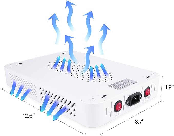 Beelux 1000w LED Grow Light for Indoor Plants Full Spectrum, Upgrade Dual Chips and Dual Switch Plant Grow Lights for Seed Starting Veg and Flower Greenhouse (Actual Power 100W=1000W HPS)