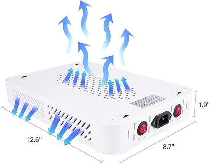 Beelux 1000w LED Grow Light for Indoor Plants Full Spectrum, Upgrade Dual Chips and Dual Switch Plant Grow Lights for Seed Starting Veg and Flower Greenhouse (Actual Power 100W=1000W HPS)