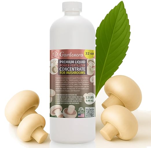 Liquid Power Mushrooms Fertilizer - Premium Liquid Plant Food for Mushrooms - Fast-Acting Concentrate for Growth, Strong Roots & High-Yield Harvest - 32 oz - Indoor & Outdoor Use