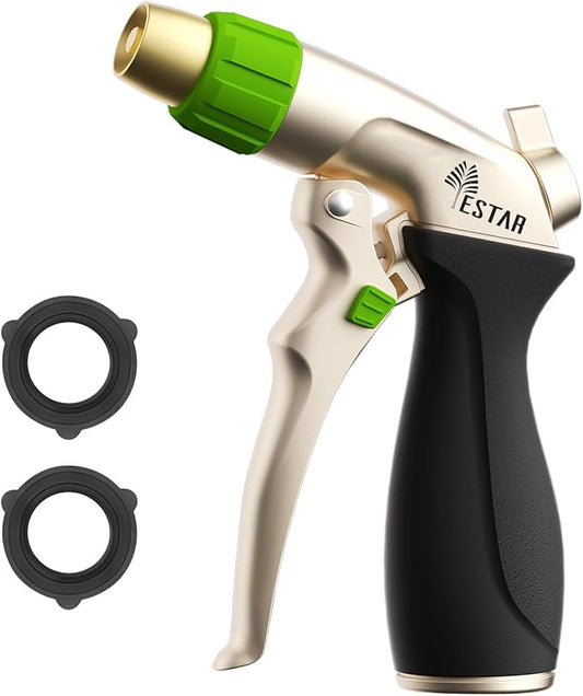 Garden Hose Metal Nozzle Spray With 4 Adjustable High Pressure Patterns Hose Nozzle and Water Pistol Nozzle for Watering Plants