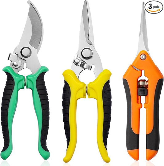 Garden Pruning Shears 3 Pack Gardening Shears Garden Scissors Stainless Steel Plant Flower Scissors Clippers Pruning Shears tijeras de jardinería