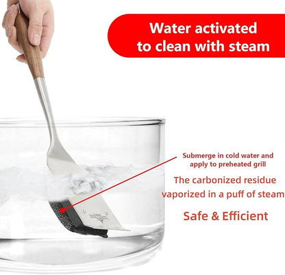 XUDKAKAIXIN Grill Brush Bristle Free,with 1 Replacement Head,Unique Steel Fibers Pad [Safe & Efficient] Perfect for Cast Iron/Stainless-Steel Grates-,Grill Cleaner for Outdoor Gril,Gifts for Men/Dad