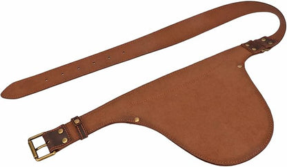 Tourbon Genuine Leather Florist Tool Belt Bag Gardener Farmer Tools Holster Waist Pouch Electrician Carpenter Organizer Kit 3 Pockets (Brown, 42 inches)