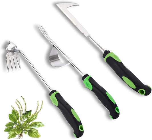 Weed Puller Tool 3pcs, 2025 New Portable Weeder Tool, Weeding Tool with Stainless Steel, Garden Tools for Plant & Weeding, Crack Weeder Tool, Weed Remover Tool for Farm & Backyard