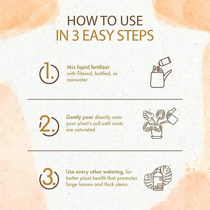 Monstera Plant Food - Organic Liquid Fertilizer for Indoor and Outdoor Monstera Plants - Nutrients for Healthy Tropical Leaves and Steady Growth (8 oz)