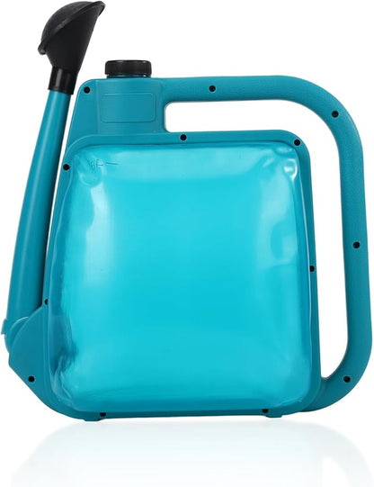 Watering Can 1.6Gal Transparent Plastic with Comfort Grip Handle for Indoor & Outdoor Plants（Blue Green）