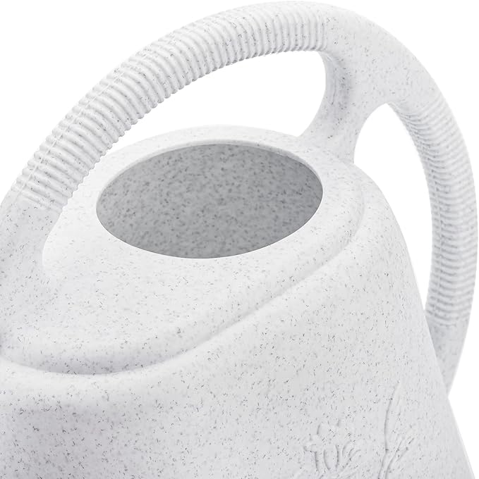 Fasmov 1-Gallon Plastic Watering Can with Comfortable Handle, Garden Watering Cans Long Spout for Indoor Outdoor Watering Plants (Gray White)