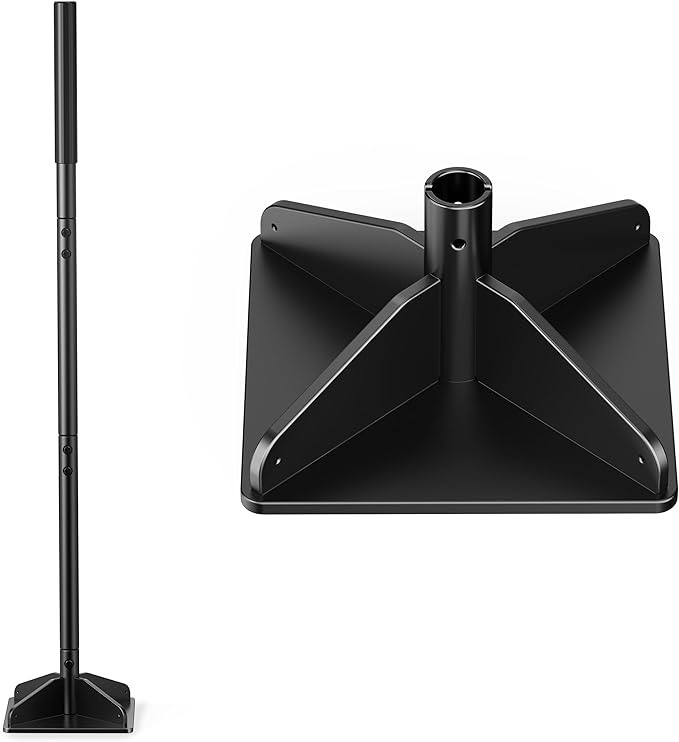 Heavy Duty Steel Tamper with Upgraded Bolts & Reinforced Base, 48" Handle with Comfortable Rubber Grip, 8×8" Plate, Easy to Assemble Hand Tamper for Soil, Gravel, Asphalt & Lawn