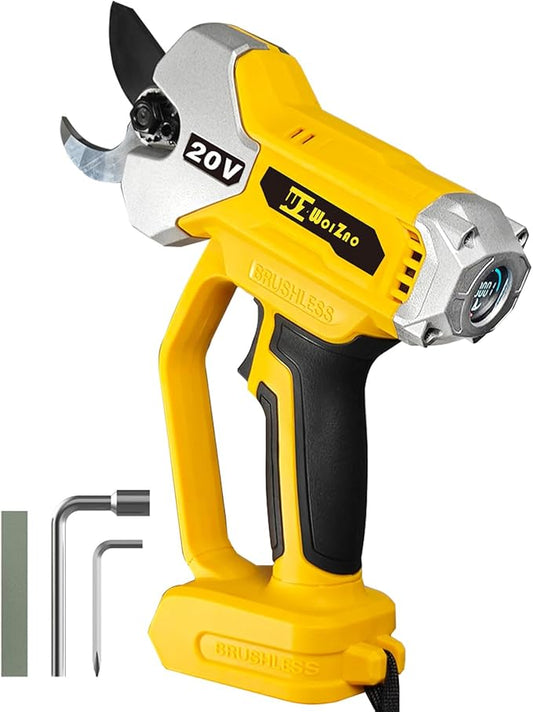 Electric Pruning Shears Cordless Compatible with DeWalt 20v Battery,2 Inch Brushless tree trimmer,Garden Pruners Tool with LCD Display & SK5 Blades(Tool Only,No Battery)001