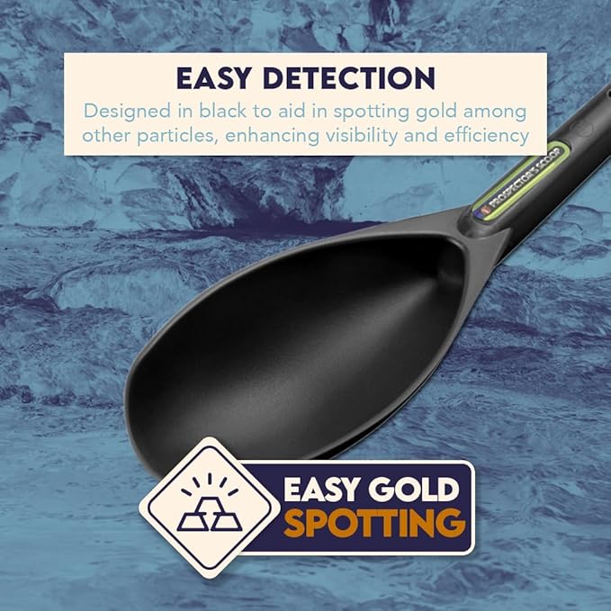 SE Black Prospector's Scoop - 12.5" Heavy-Duty Plastic Tool for Metal Detecting, Gold Panning, Treasure Hunting, and Gardening