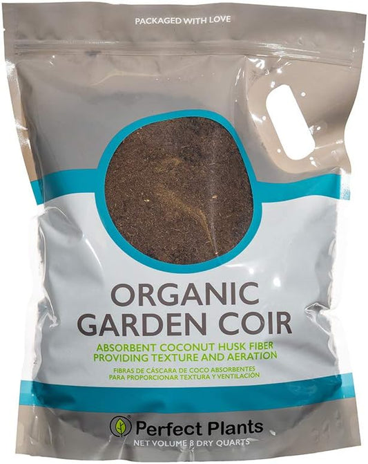 Perfect Plants Organic Garden Coir | 8qt. Premium Garden Coir | Can Be Used as Soil Amendment or Potting Medium