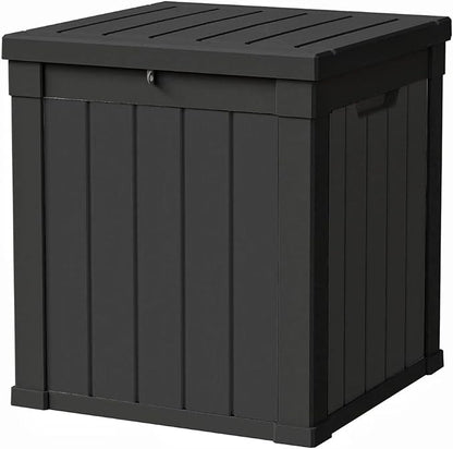 50 Gallon Storage Box, Waterproof Deck Box for Indoor & Outdoor Use, Lockable Pool Storage Bin for Package Delivery, Outdoor Bench for Patio Cushions, Garden Tools, Backyard, Black