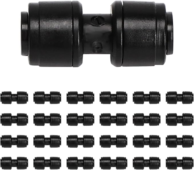 MIXC 20 Pack 1/4" Drip Irrigation Coupling Connectors, Quick Connect Drip Line Connectors for 1/4 Inch Irrigation Tubing, Leak Free Irrigation Tubing Connectors for Garden Sprinkler System.