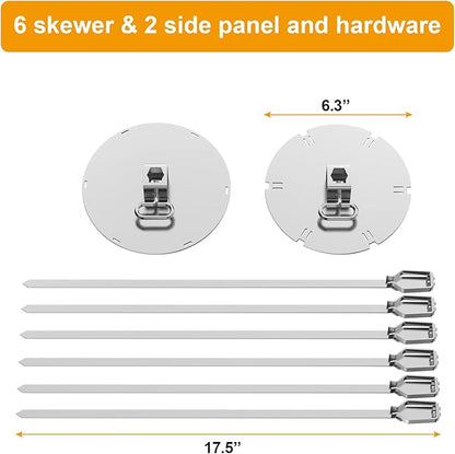 LS'BABQ Rotisserie Kabob Rods-BBQ Accessories for Napoleon Grill,Universal Rotisserie Shish-Kebab Skewer Set Fit Most Spit rods of Grills Rotisserie,Stainless Steel