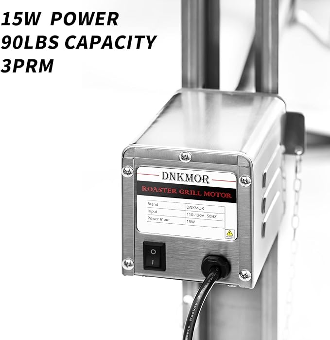 Rotisserie Grill Kit Stainless Steel Tripod Rotisserie Stand,52inch Pig Lamb Hooded Roaster Charcoal Spit with 15W Motor & Adjustable Height Lockable Casters for Outdoor Camping Party, Rated 90 LB