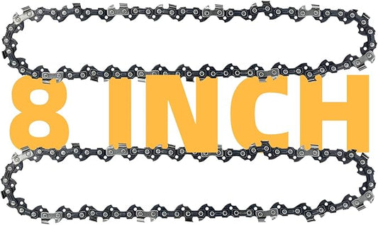 8 Inch Chainsaw Chain 3/8" LP Pitch .050" Gauge 33 Drive Links, 8 Inch Replacement Pole Saw Chains Compatible for Sun Joe SWJ800E SWJ806E, Chicago, Portland 62896, Greenworks, Oregon S33-2 Pack